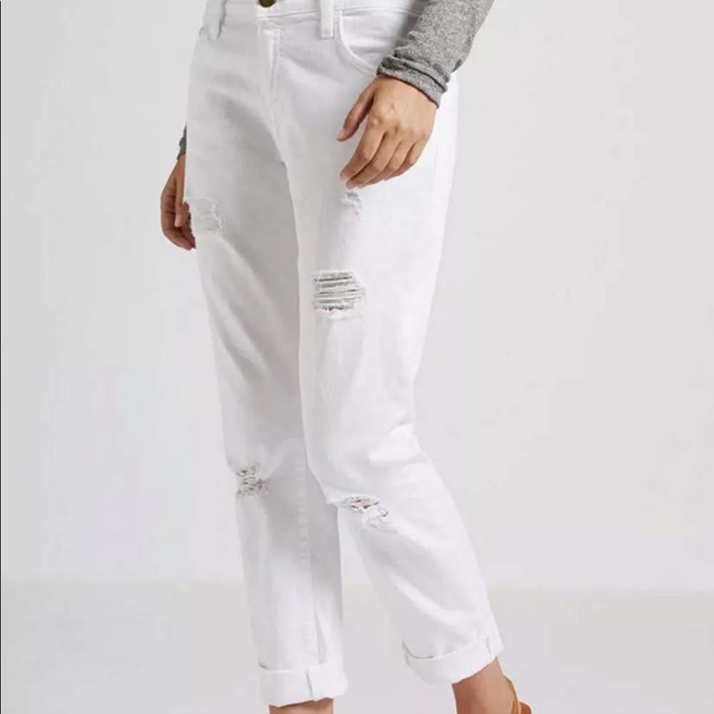 Current/Elliott The Fling Slim BF Jeans Distressed